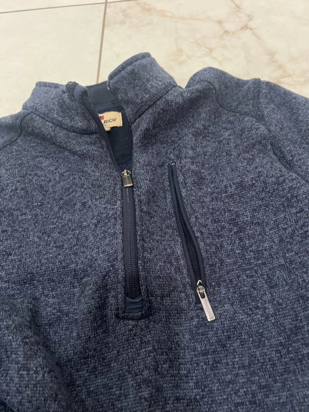 Woolrich Blue Quarter Zip Sweater Size Medium
